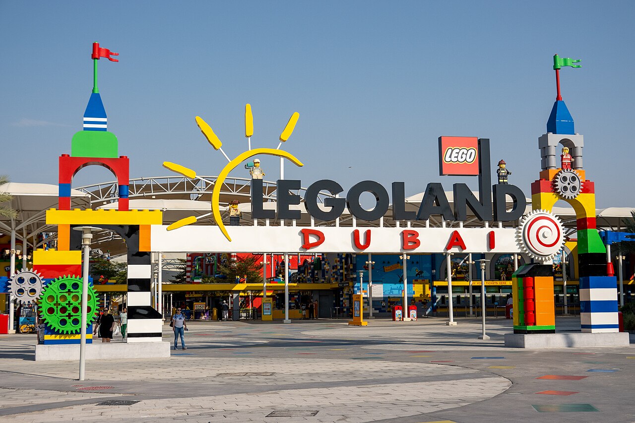Historical photo of LEGOLAND Dubai entrance, not the 2026 Halloween event or characters