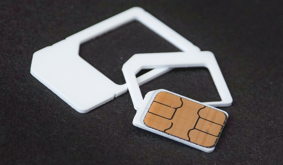 Illustration of physical SIM card sizes used to explain how an eSIM differs from removable SIM cards; not a Japan provider product photo