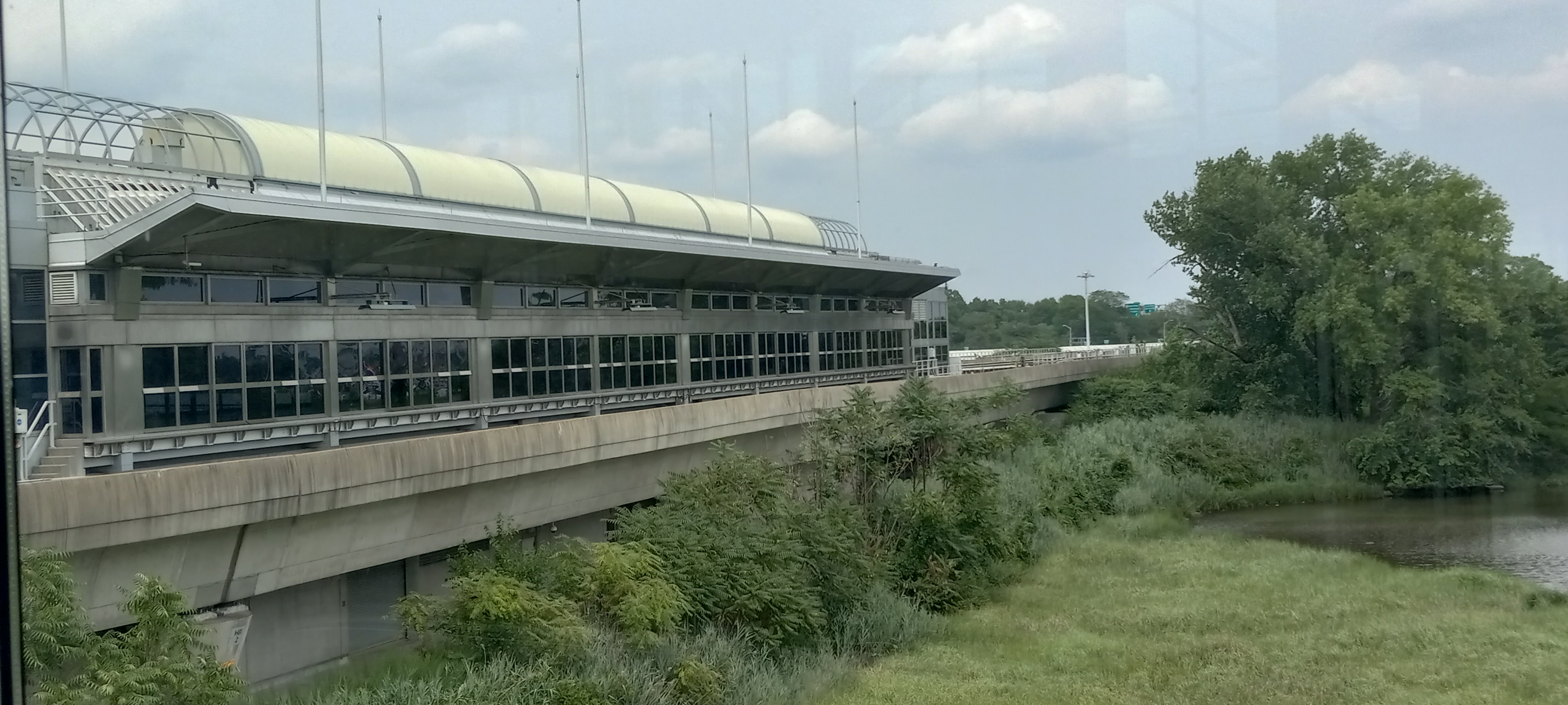 Howard Beach JFK station train platforms linking airport AirTrain with the New York subway