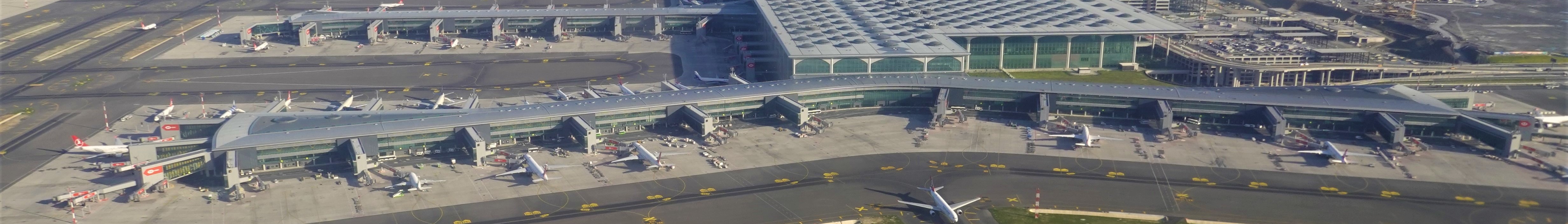 Exterior terminal complex of the new Istanbul Airport IST in Türkiye