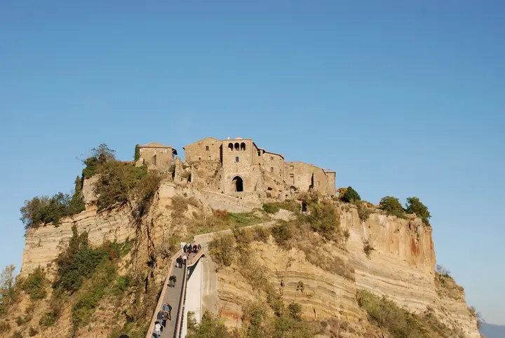 Civita di Bagnoregio perched above the valley